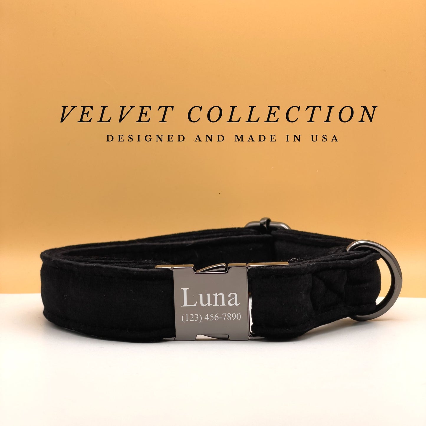 Black Velvet Dog Collar