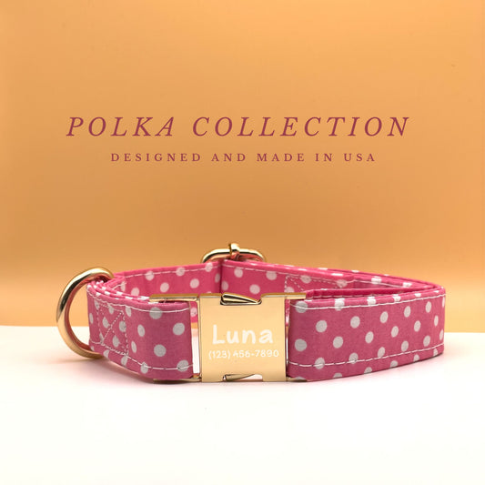 Pink Polka Dot Dog Collar