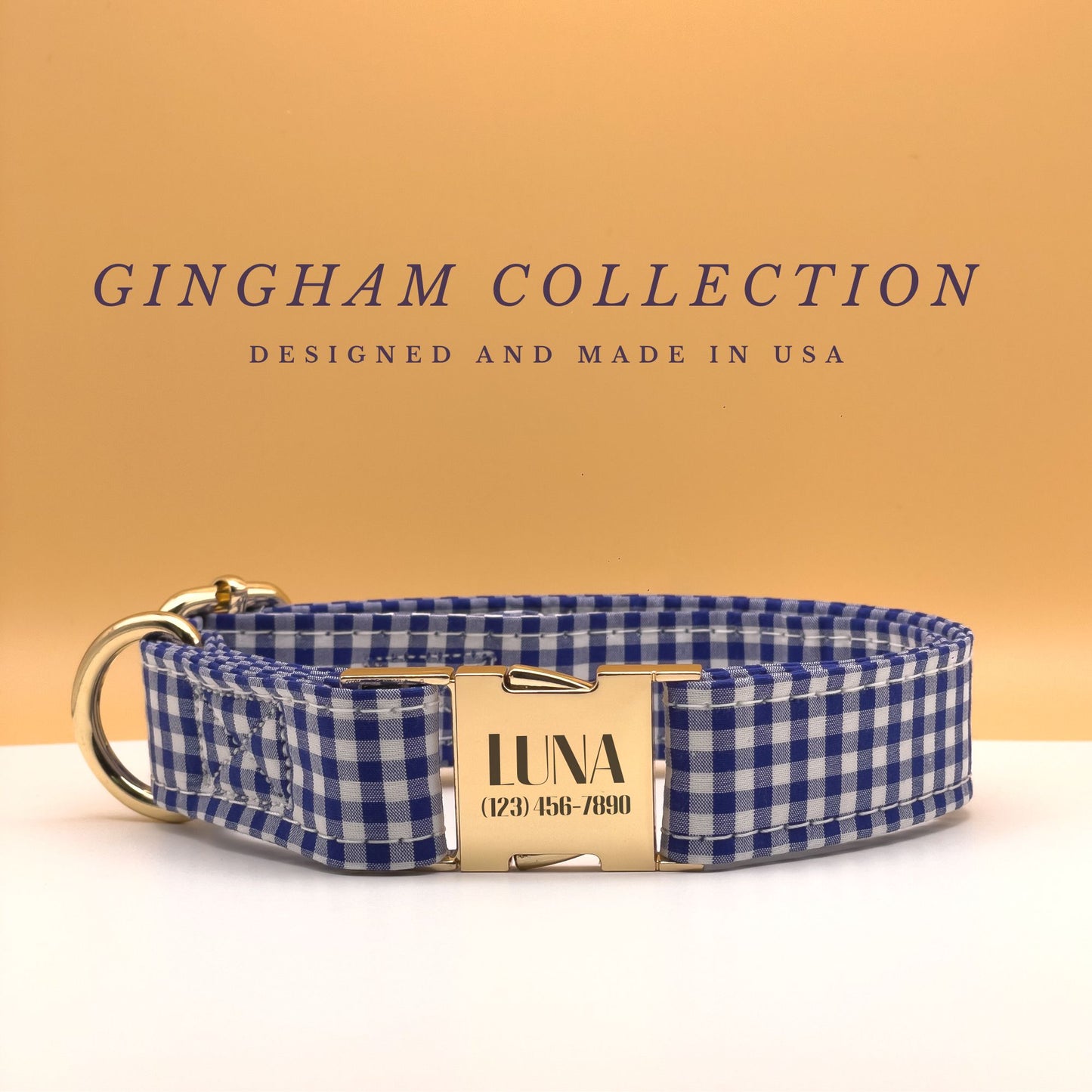 Gingham Dog Collar