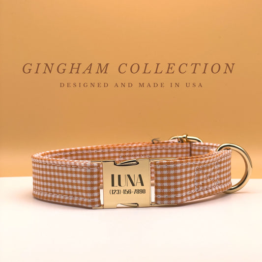 Gingham Dog Collar