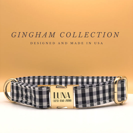 Gingham Dog Collar